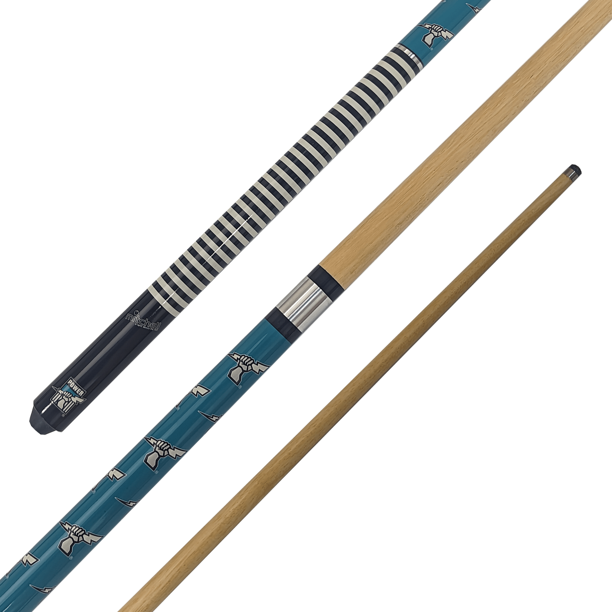 AFL AFL Teams - 2-Piece Kids Flash Cue 57" / 10mm Glue On / Port Adelaide Power Cues