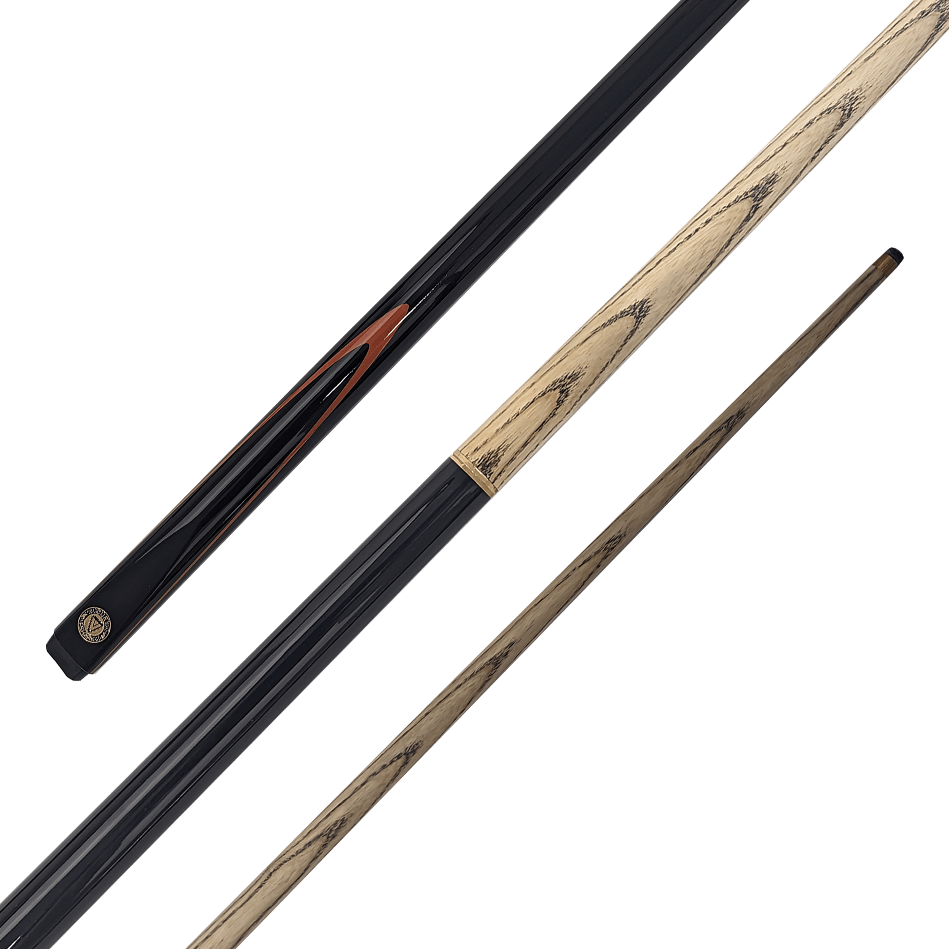 Cue Shark Black Shark - 2-Piece Ash Cue 57" / 9mm Glue On / Orange Cues