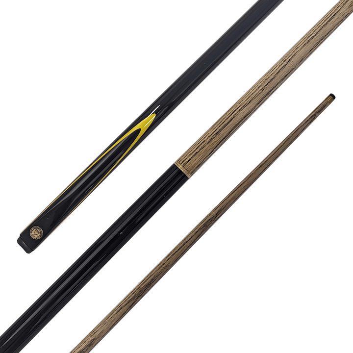 Cue Shark Black Shark - 2-Piece Ash Cue 57" / 9mm Glue On / Yellow Cues