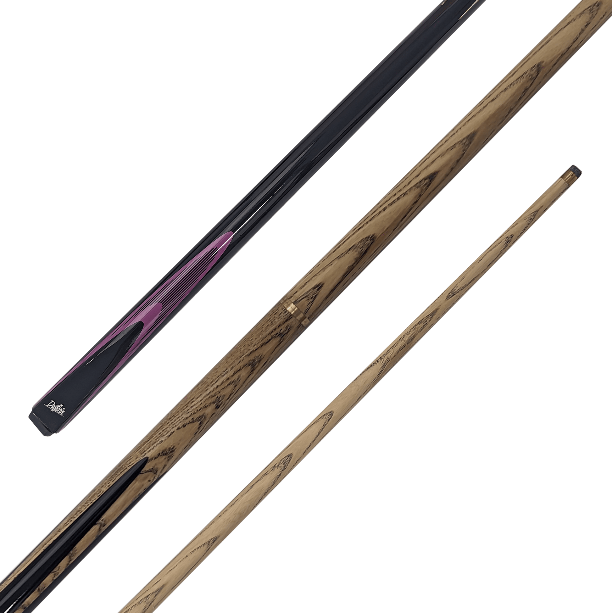 Dufferin Double Flame - 2-Piece Ash Cue 57" / 9mm Glue On / Purple Cues