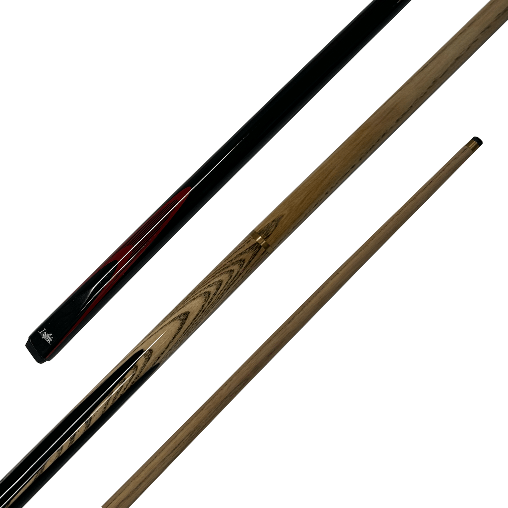 Dufferin Double Flame - 2-Piece Ash Cue 57" / 9mm Glue On / Red Cues