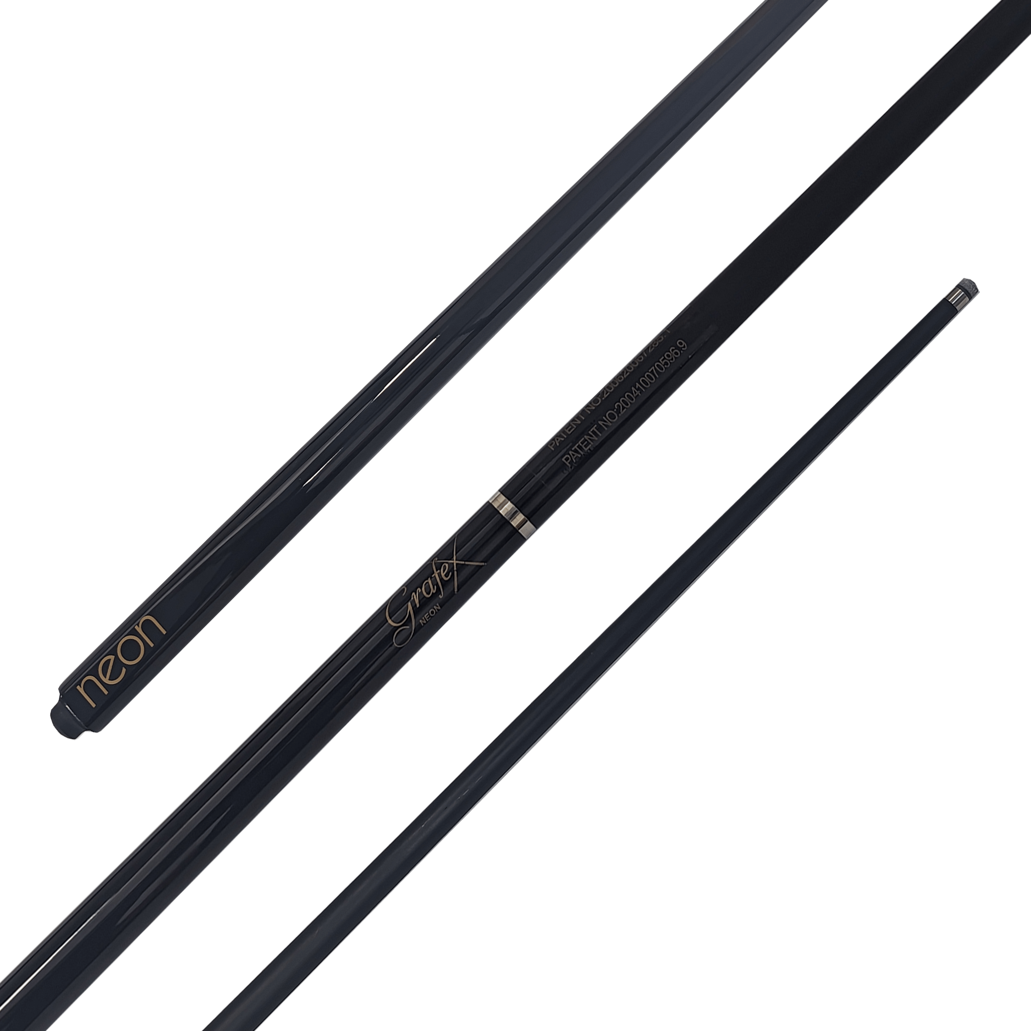 Grafex Neon Junior - 2-Piece Multi Weight Graphite Kids Cue 52" / 9mm Glue On / Black Cues