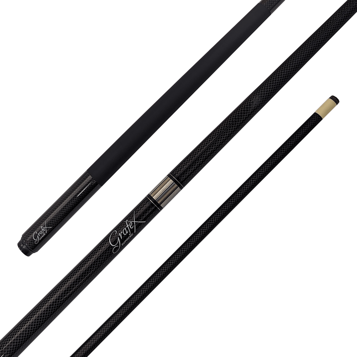 Grafex Supreme - 2-Piece Multi Weight Graphite Cue 58" / 13mm Glue On / Black Cues