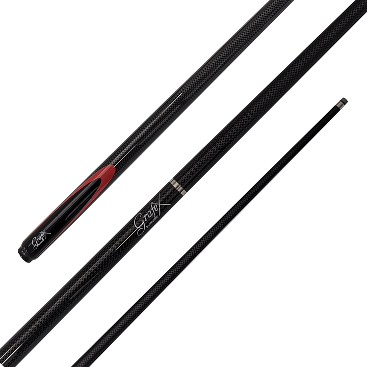 Grafex Supreme - 2-Piece Multi Weight Graphite Cue 58" / 9mm Glue On / Black Cues