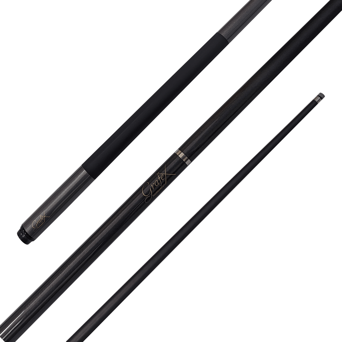Grafex Tournament - 2-Piece Multi Weight Graphite Cue 58" / 9mm Glue On / Grey Cues