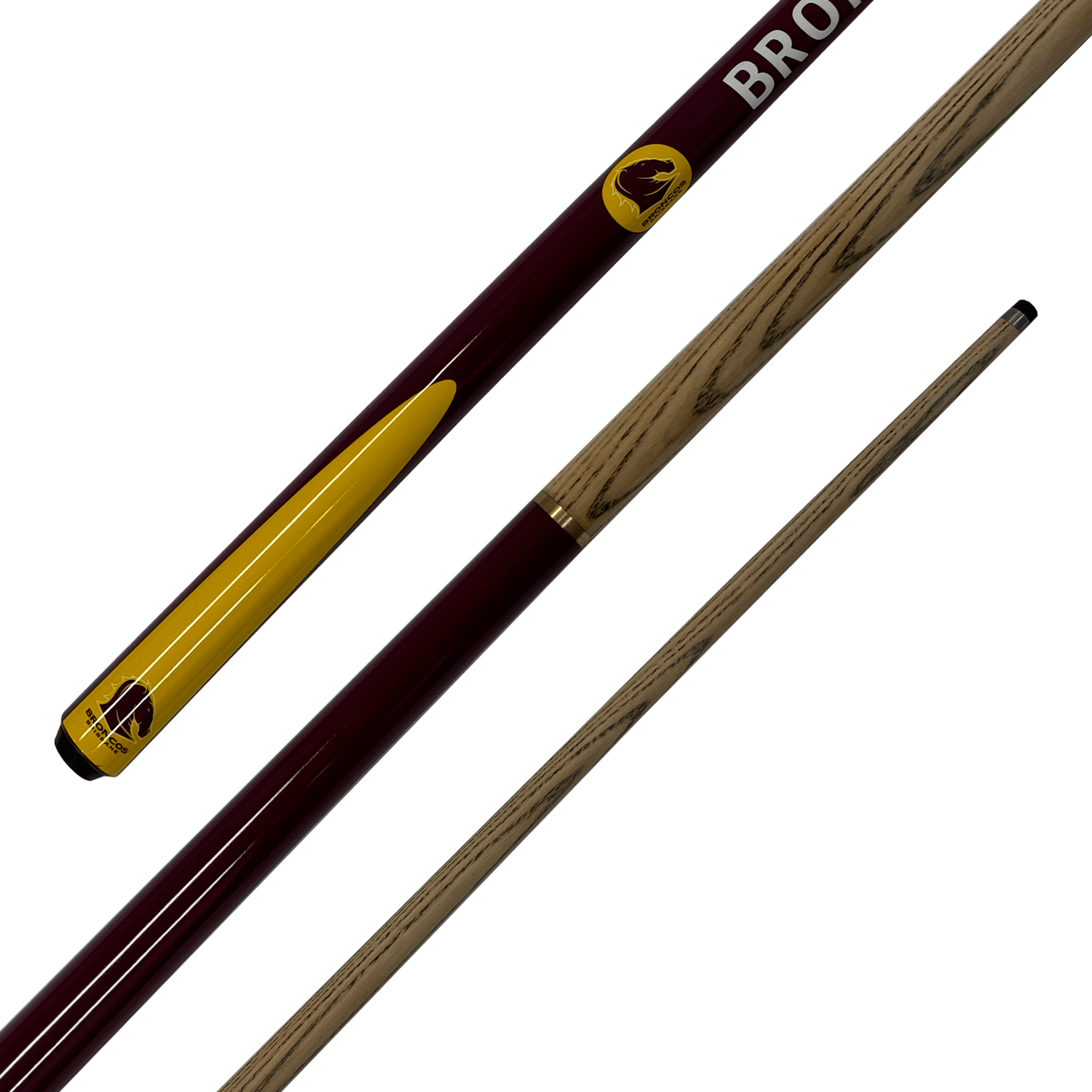 NRL NRL Teams - 2-Piece Ash Cue 57" / 10mm Glue On / Brisbane Broncos Cues