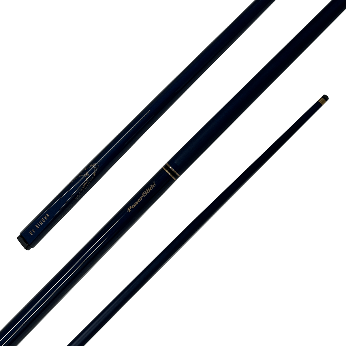 Powerglide Aramid - 2-Piece Graphite Cue 57" / 10mm Glue On / Mid Blue Cues