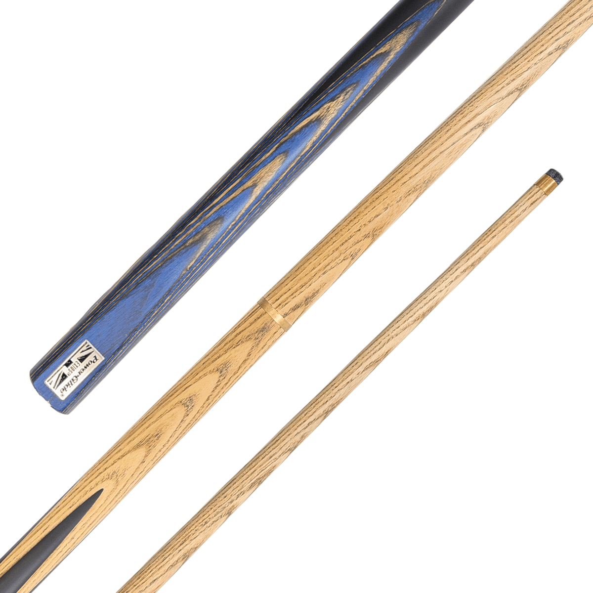 Powerglide Exios Blue - 2-Piece Ash Cue 57" / 9.5mm Glue On / 18oz Cues