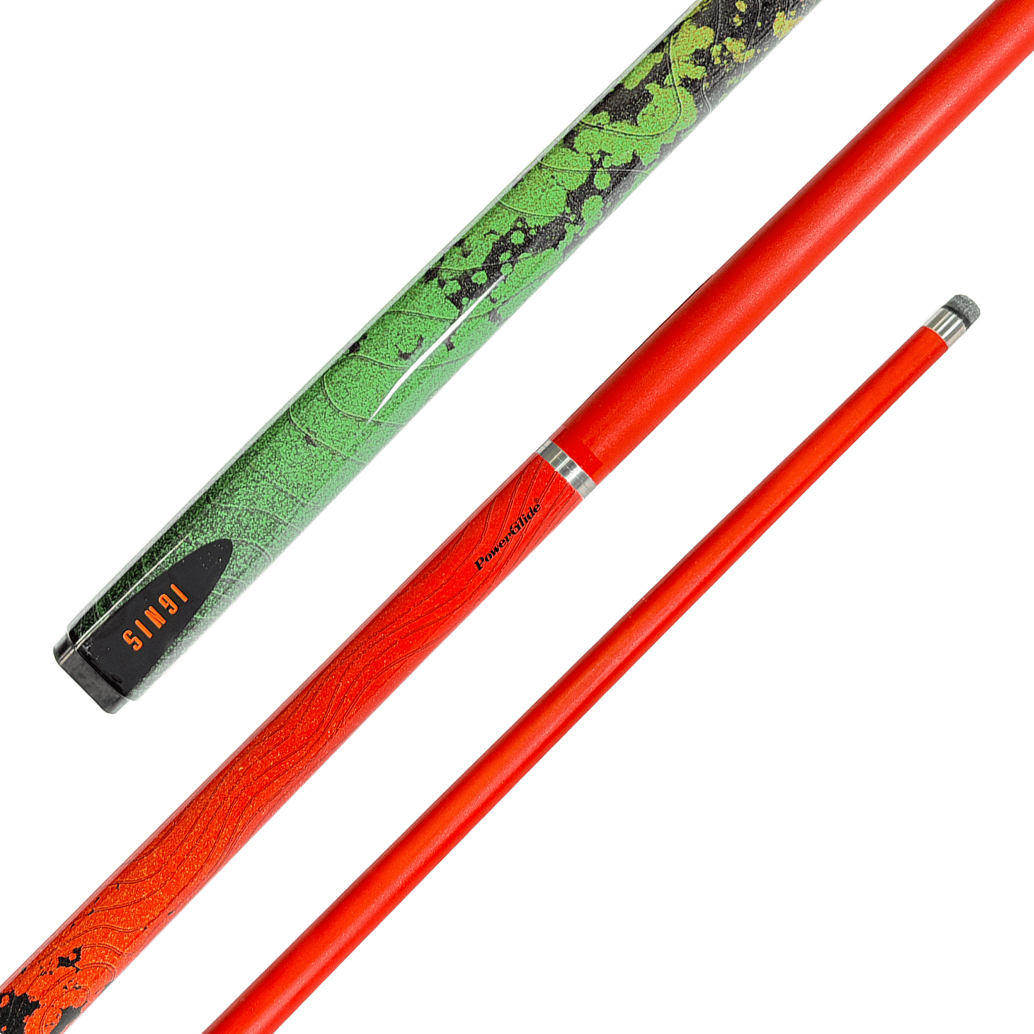 Powerglide Ignis Orange - 2-Piece Carbon Composite Cue 57" / 10mm Glue On / 18oz Cues