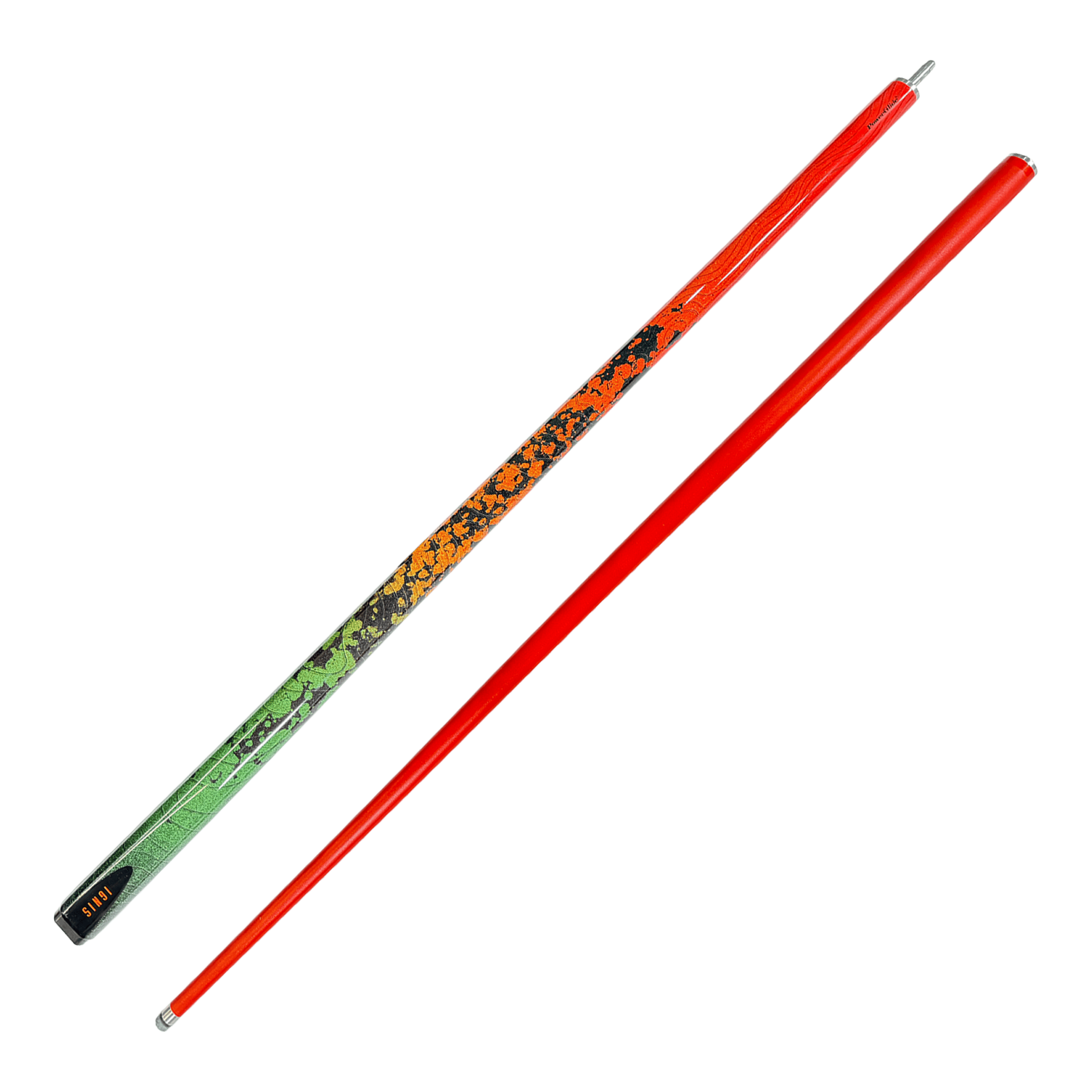Powerglide Ignis Orange - 2-Piece Carbon Composite Cue 57" / 10mm Glue On / 18oz Cues
