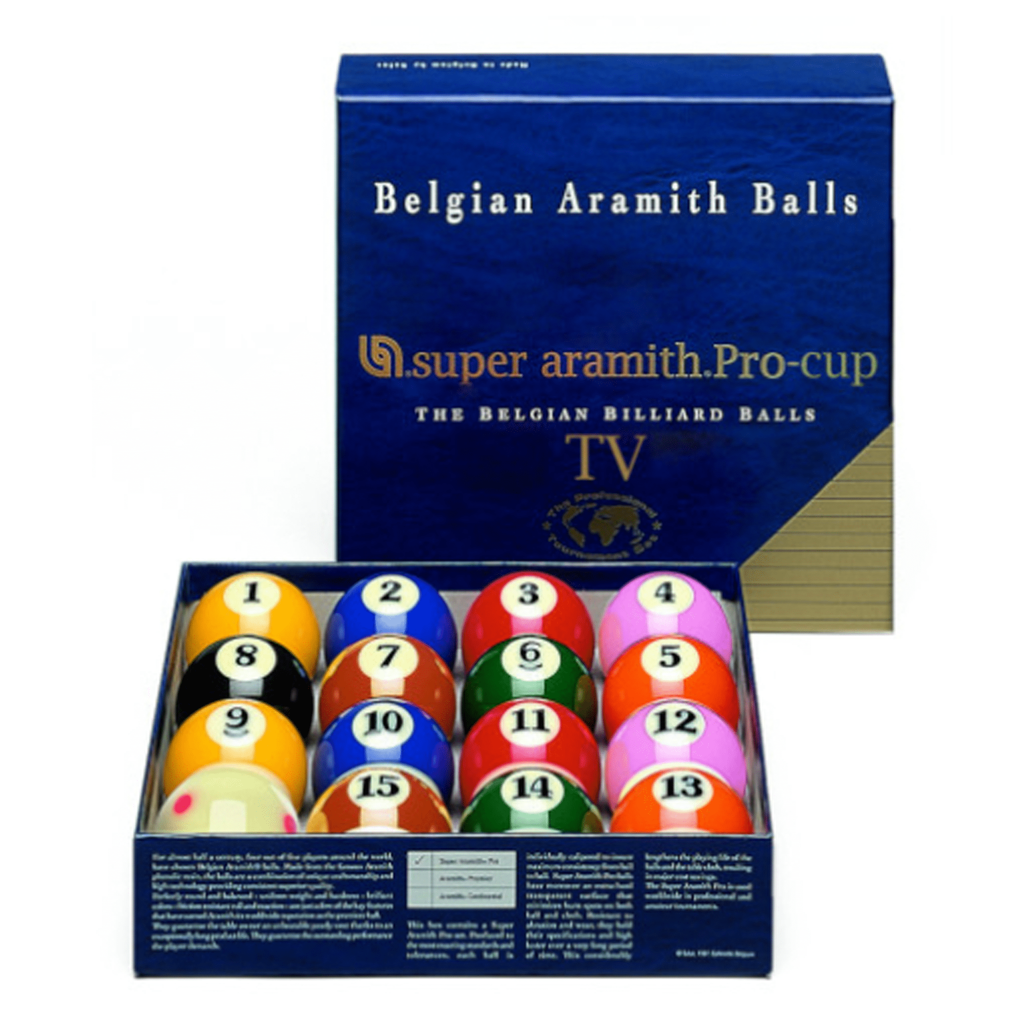 Aramith Pro Cup TV Kelly Pool Balls 2 1/4" Balls