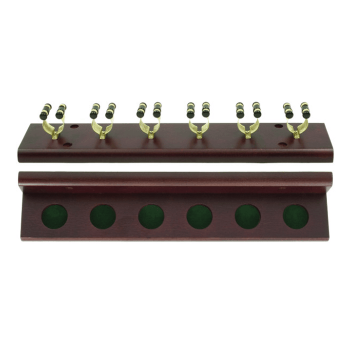 Mitchell 6 Clip Cue Rack 6 Cue / Jarrah & Brass Accessories