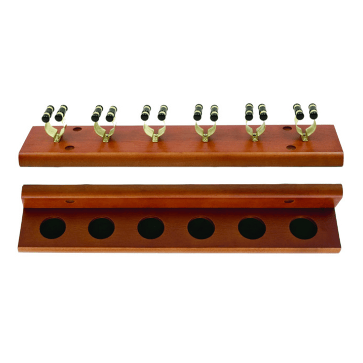 Mitchell 6 Clip Cue Rack 6 Cue / Maple & Brass Accessories