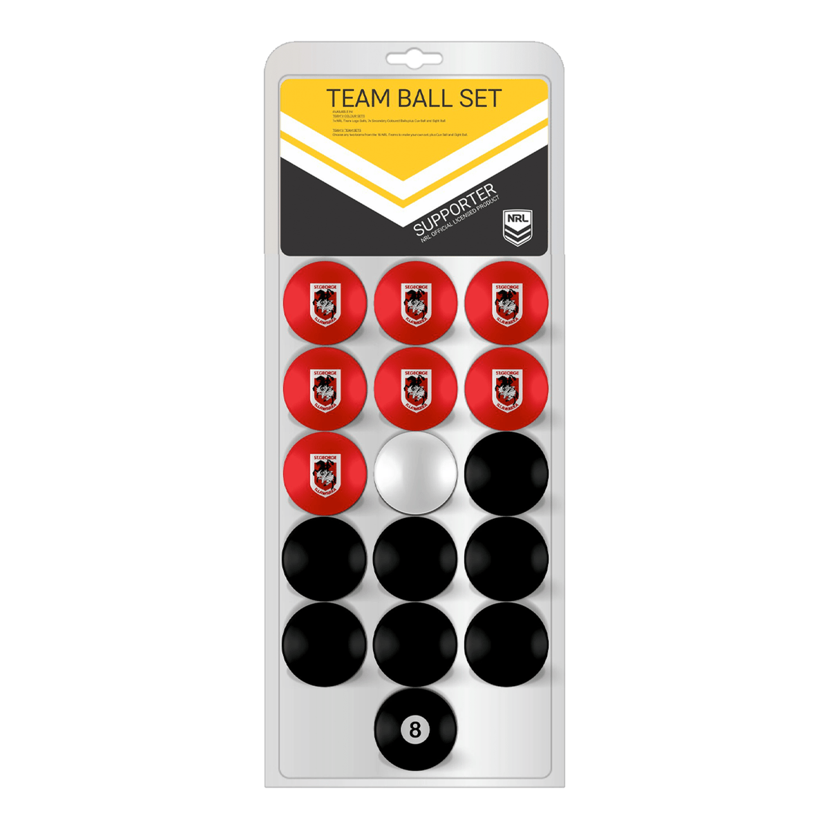 NRL NRL Teams Pool Ball Set 2" / St. George Dragons Balls